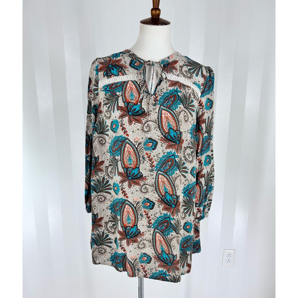 UMGEE Women’s Multicolor Paisley Print Long Sleeve Tunic Sz S